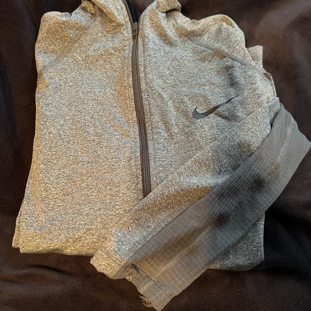 Nike Heather Gray Quarter-Zip Longsleeve